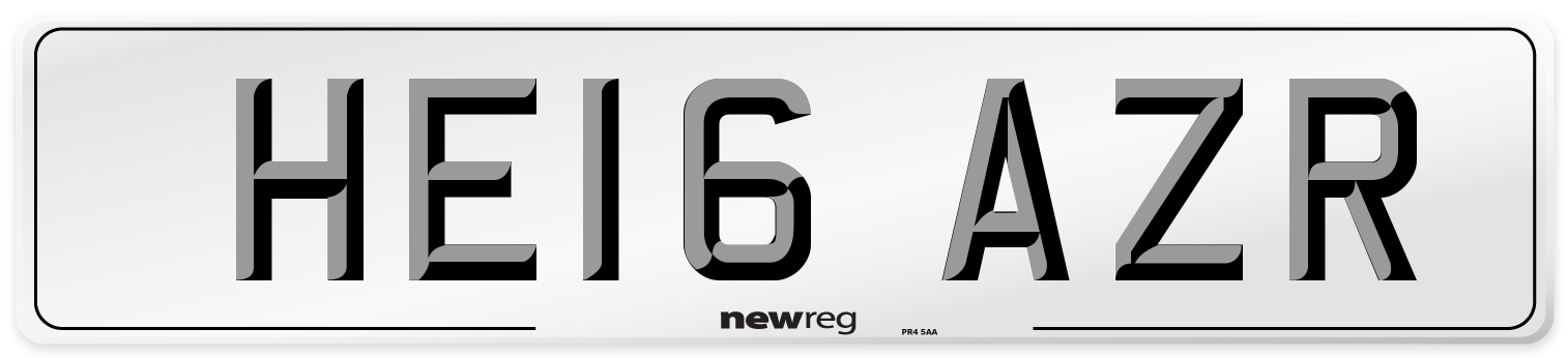 HE16 AZR Number Plate from New Reg